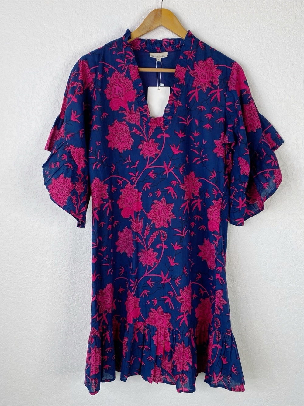 Fitzroy & Willa Soleil Blue & Floral Mini Dress